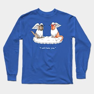 Funny Dog and Cat Angel Cartoon Humor Long Sleeve T-Shirt